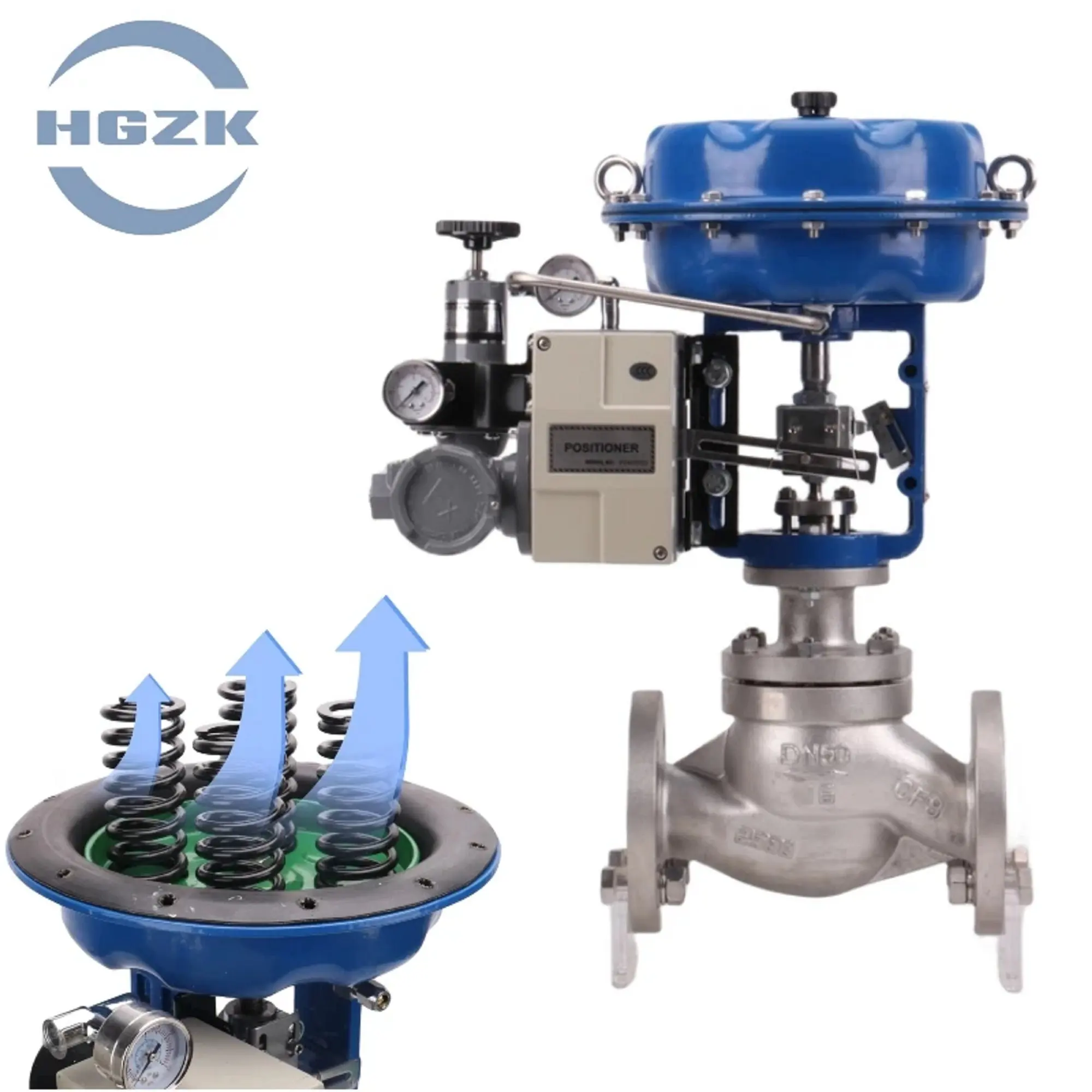 Precision Control 4-20mA Pneumatic Valve Bellows Seal Automatic Control Pressure Flow Level Top Guide Structure Regulate Valve