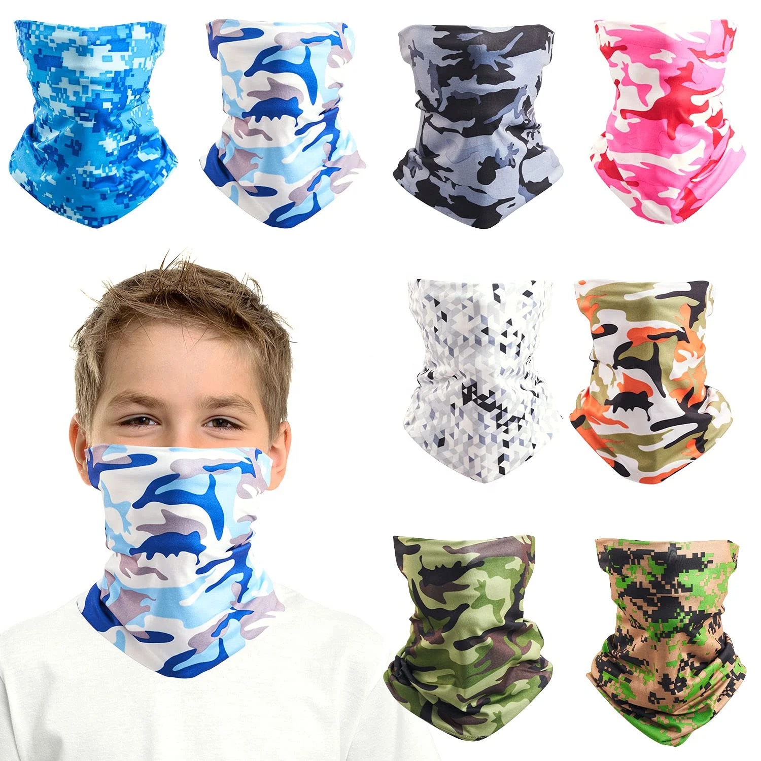 Face Neck Gaiters Full Coverage Bandanas Headband for Boys Girls Anti Wind Warmer Scarf