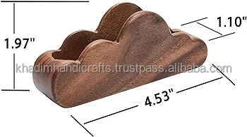 Natural acacia wood unique shape and design card holder of acacia wood with best quality and inlay