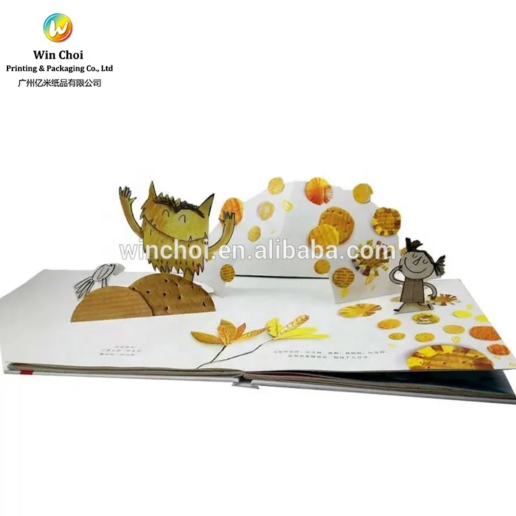 hardcover kids children activity pop-up hand made 3d pop up book printing