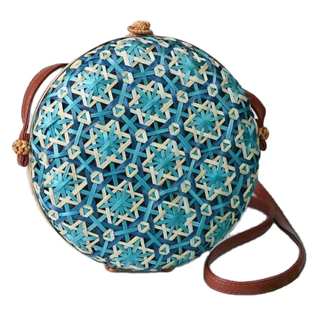 Cheap price 100% natural summer bag bamboo crossbody canteen durable Vietnam bamboo handle bag