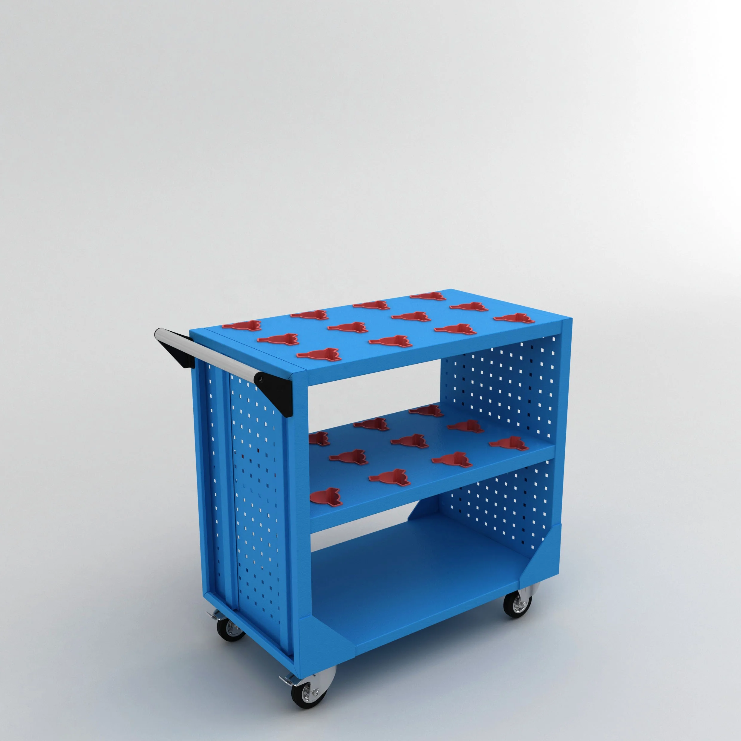 Special High Durable Steel CNC Cart With 24 CNC Morse Holders Trolley Customized Heavy Duty Cutter storage