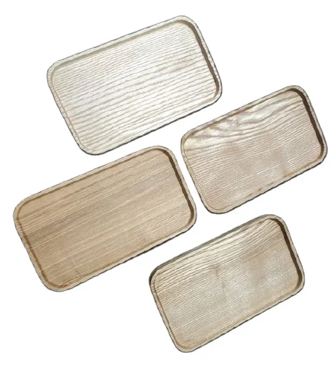 Rectangle Wooden Tray Very Safety To Serve Food In The Luxury Restaurant