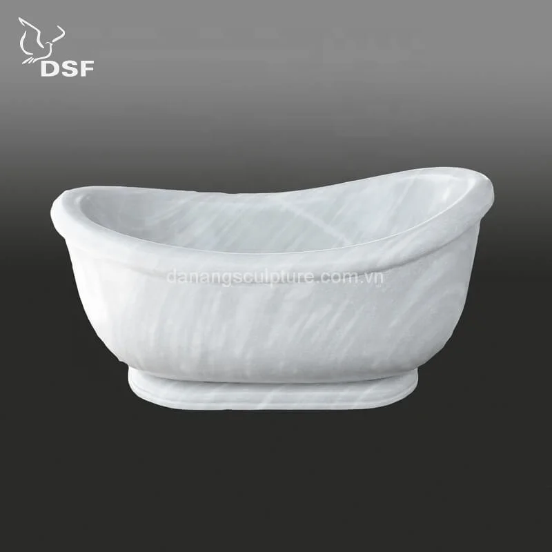 Изготовленный на заказ изогнутый Овальный натуральный камень Ванна мраморный ванна твердый отдельно стоящий для ванны