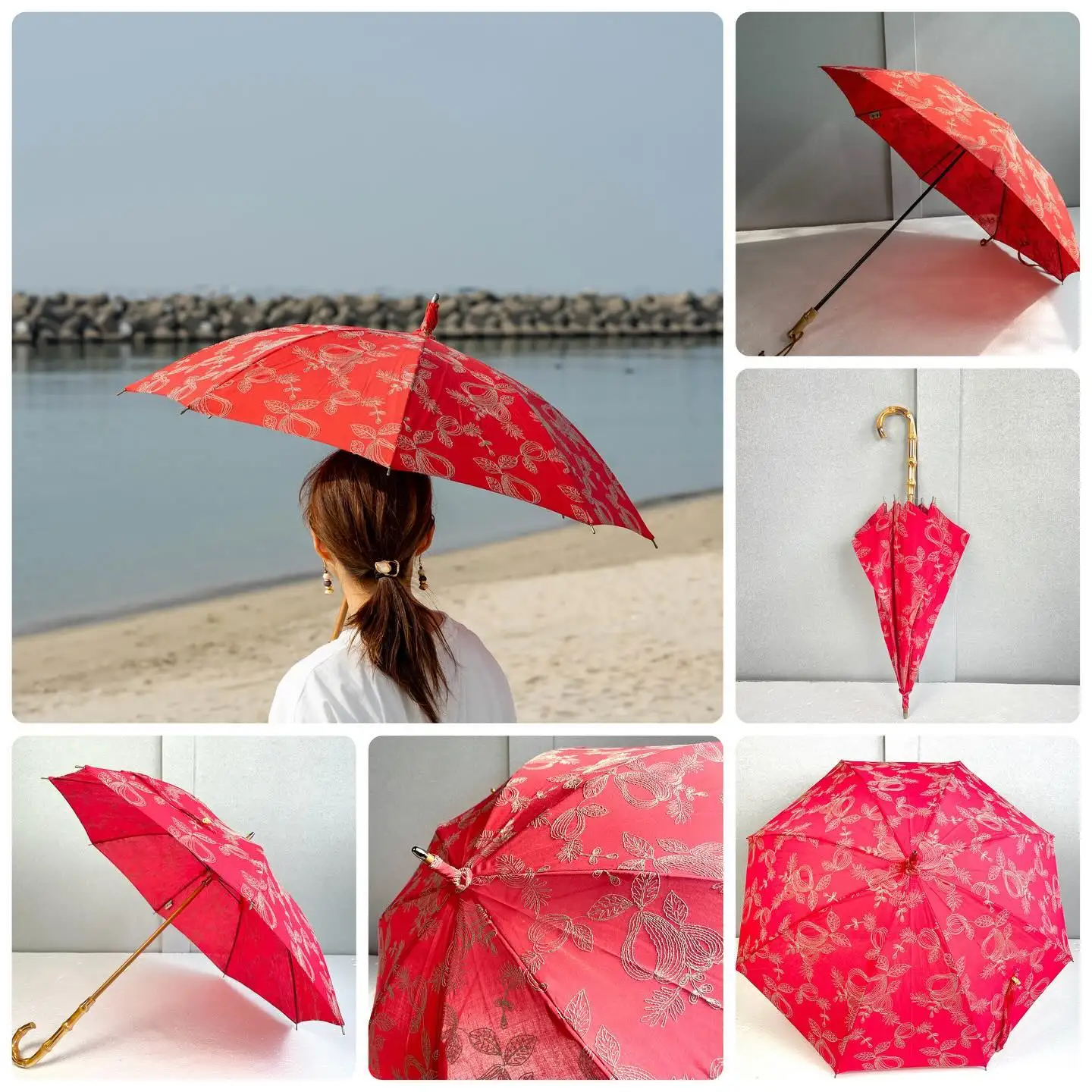 Japanese Print Sun Umbrella Sum protection Japanese umbrella Handmade