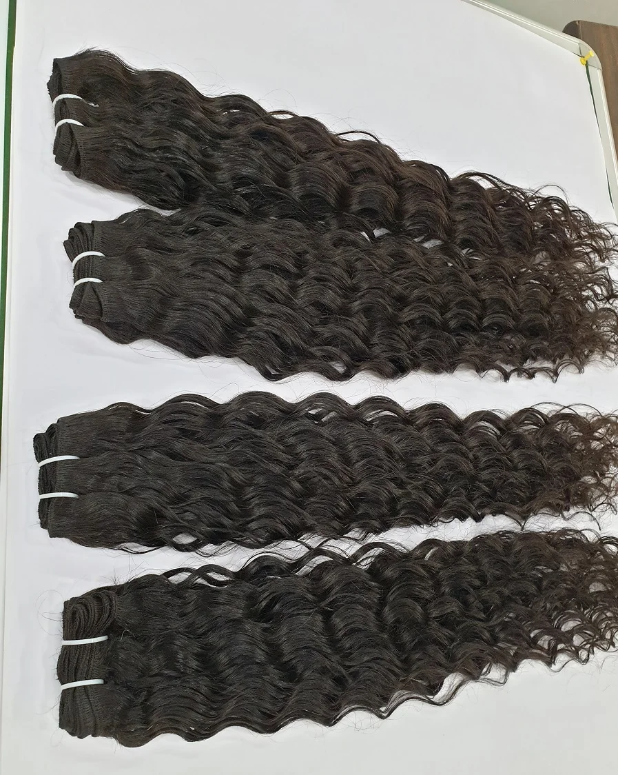 Wholesale human black virgin unprocessed hair bulk size 26 inches ,Top grade Indian Temple Hair Extensions