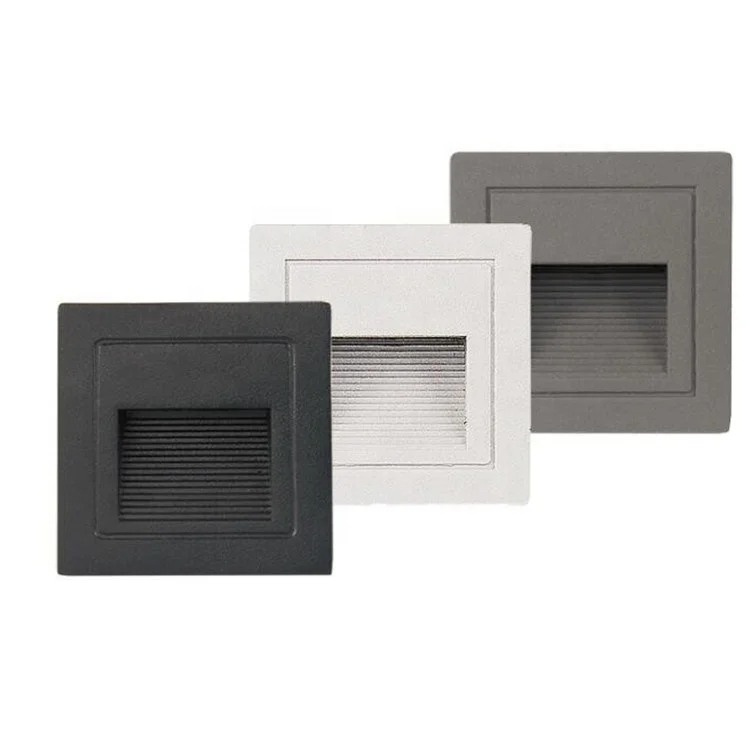 IP65 3W Black Color Warm White LED Outdoor External  Fixture Door Gate Recessed Step Stair Light