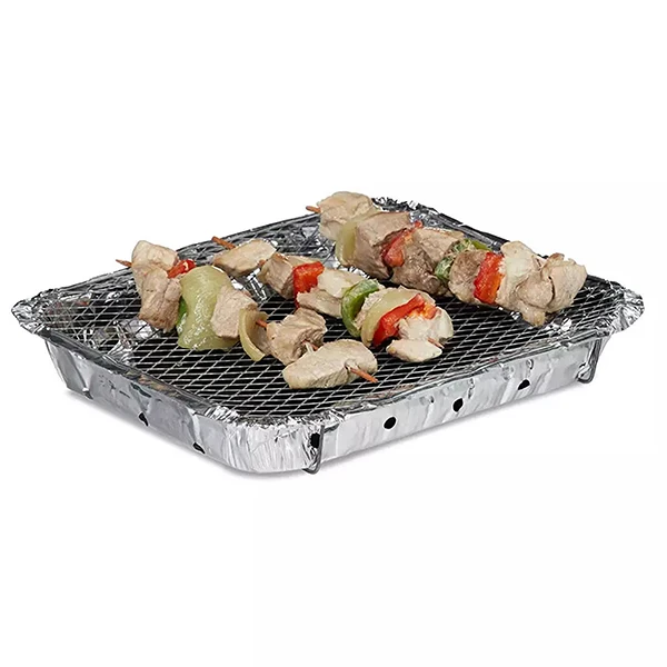 High quality low smoke low ash natural coconut shell charcoal briquettes with disposable aluminum BBQ tray long lasting