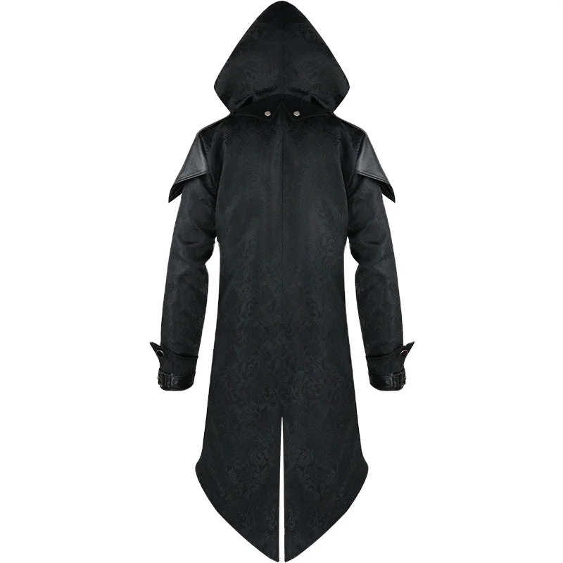 BAIGE Assassin Cosplay Medieval Man Streetwear Hooded Jackets Outwear Costume Edward Assassins Creed Halloween Costume