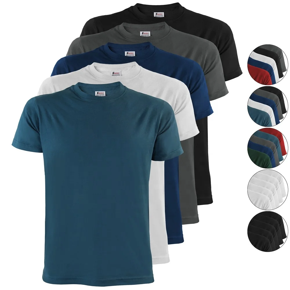 Cheap Round Neck Colorful Blank Cotton T Shirts, With Logo Custom Logo Printed Men T shirt