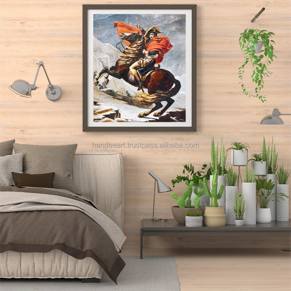 Top View Reproduce hand painted wall art Napoleon Bonaparte on his horse for living room