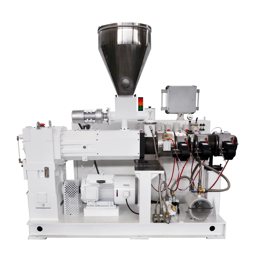 hot sell high torque twin conic screw extruders for plastic PVC pipe making