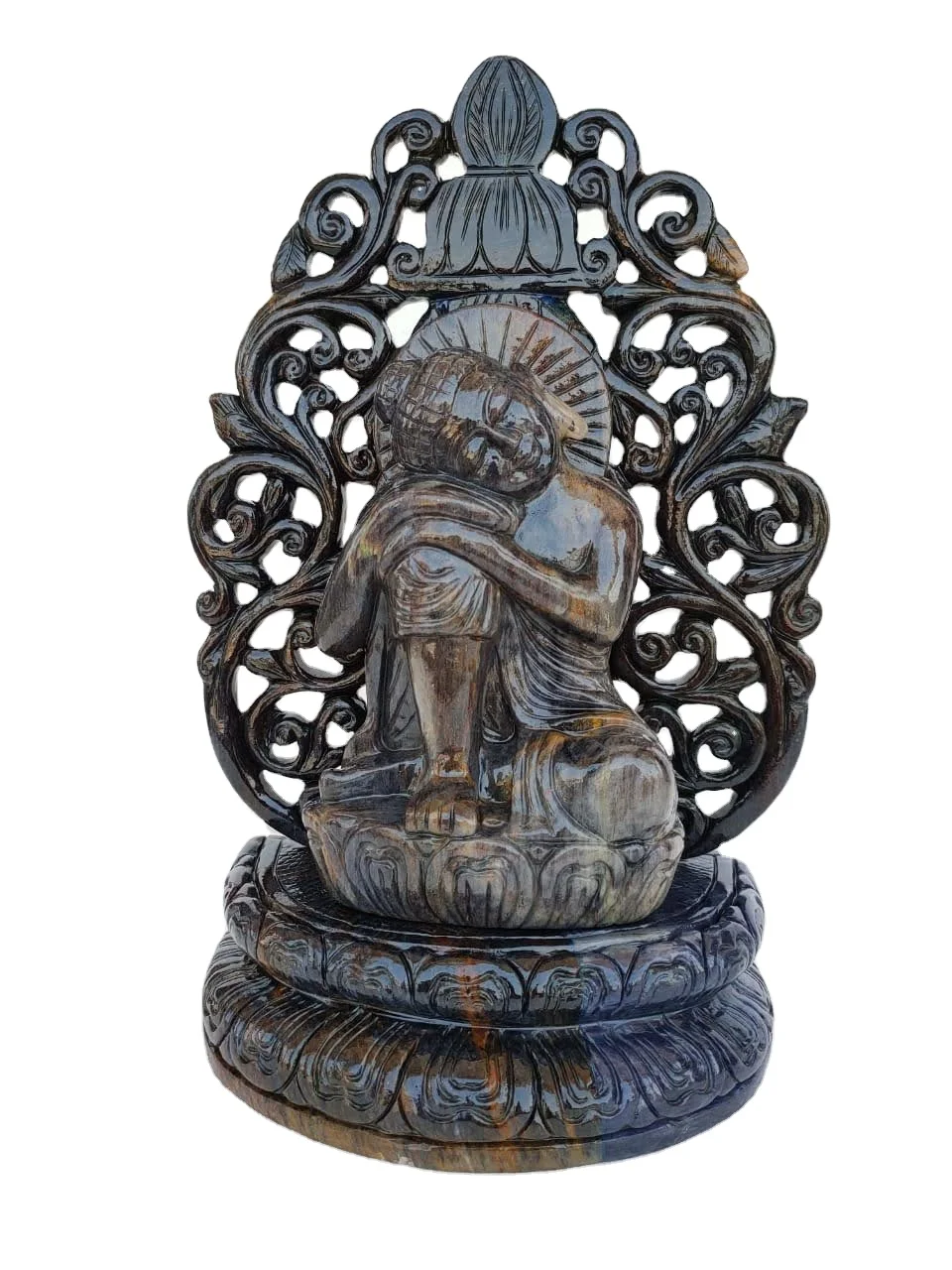 Hot Selling Blue Aventurine Buddha Statue Hand Carved Crystal Healing Stone Religious Gemstone Sculpture Carrying Crystal