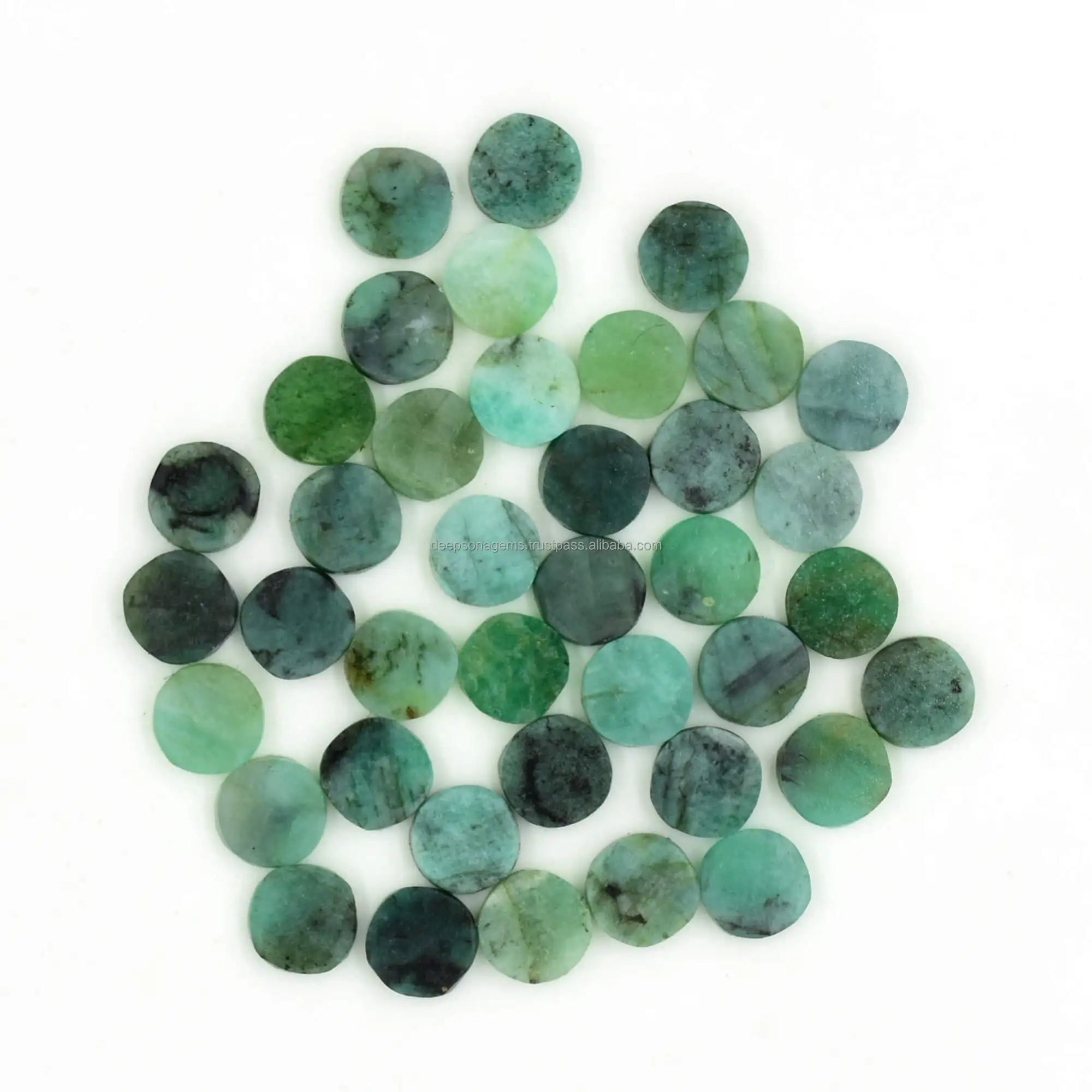 Natural Emerald Flat Disk Slices, Smooth Flat Gemstone Slices For Jewelry, Small Fancy Gemstone