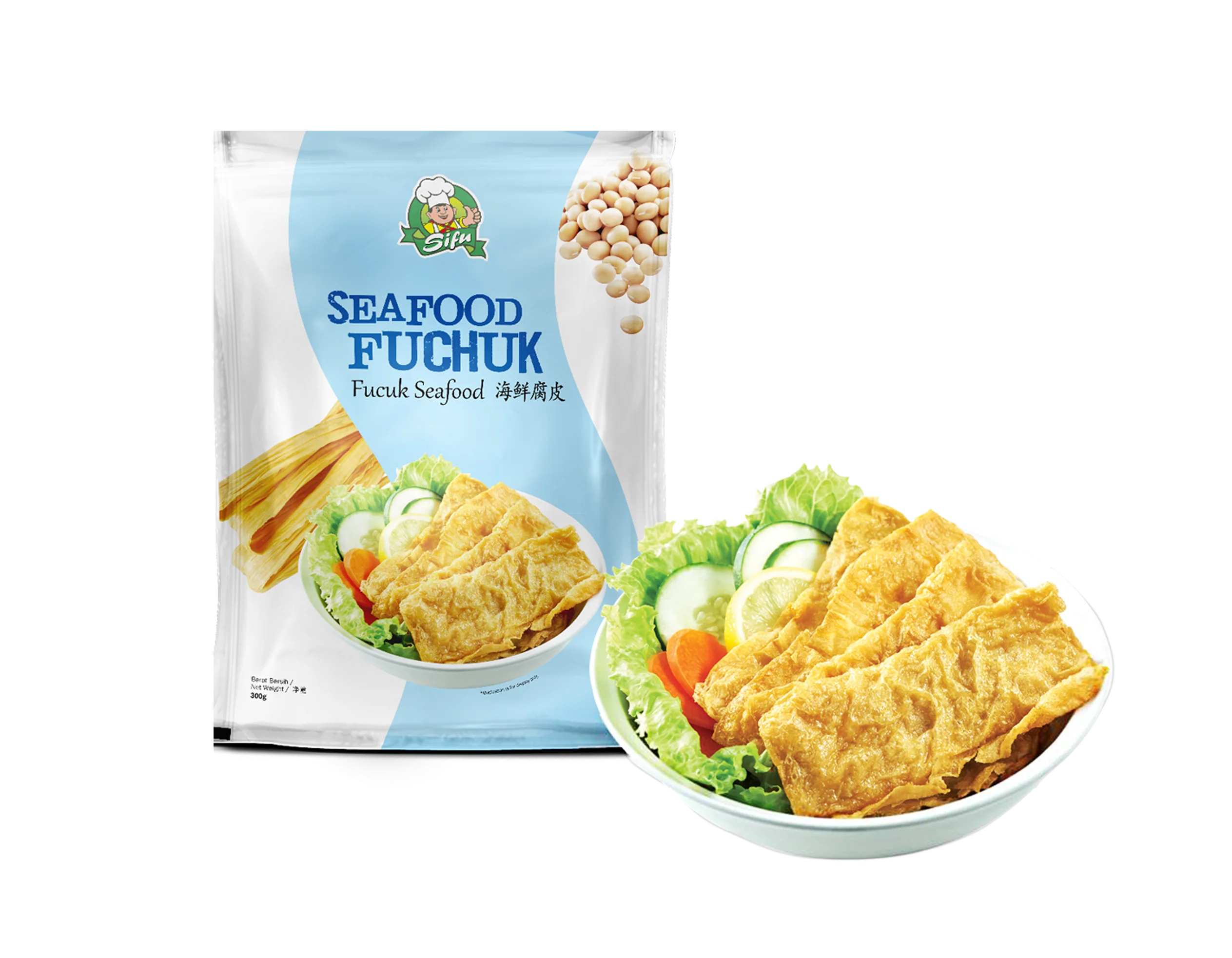 Seafood Fuchuk Fish Cake: Crispy Bean Curd Skin with Succulent Seafood Filling Chinese Instant Meals