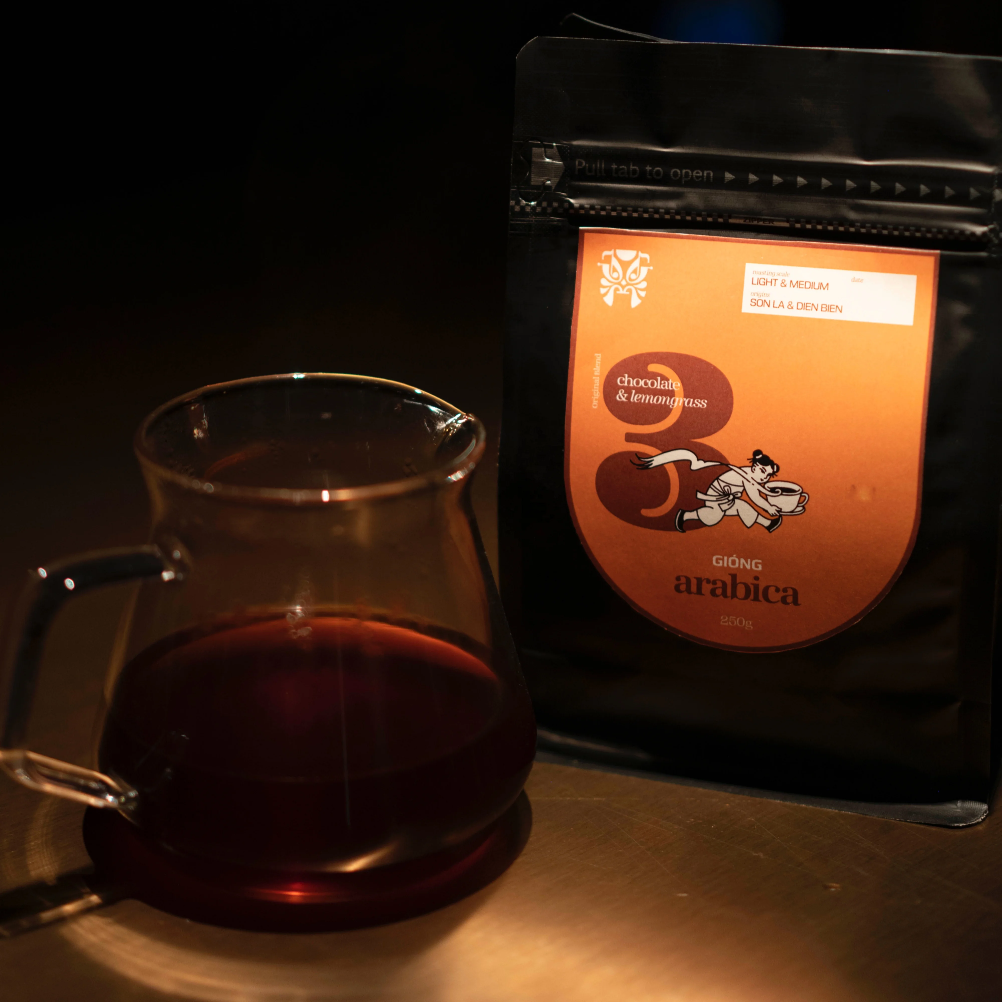 Новый продукт смесь Giong 3 освежающий кофе шоколад и Лемонграсс Арабика жареные целые зерна кофейные