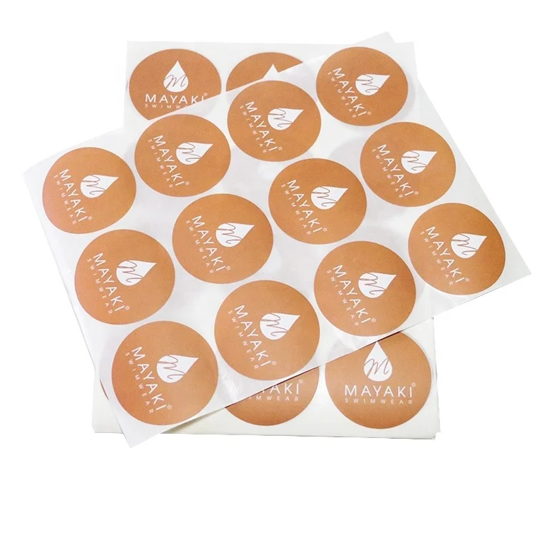 Custom Printed Circle Round Vinyl Adhesive Logo Label Sticker Printing, Synthetic Paper Flat Sheet Bottle Label Sticke