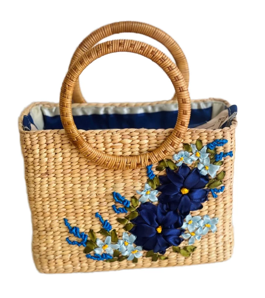 Wholesale High Quality Viet Nam Women Straw Bags Handmade Tote Straw Beach Bag Low Price Fit for Shopping Travel