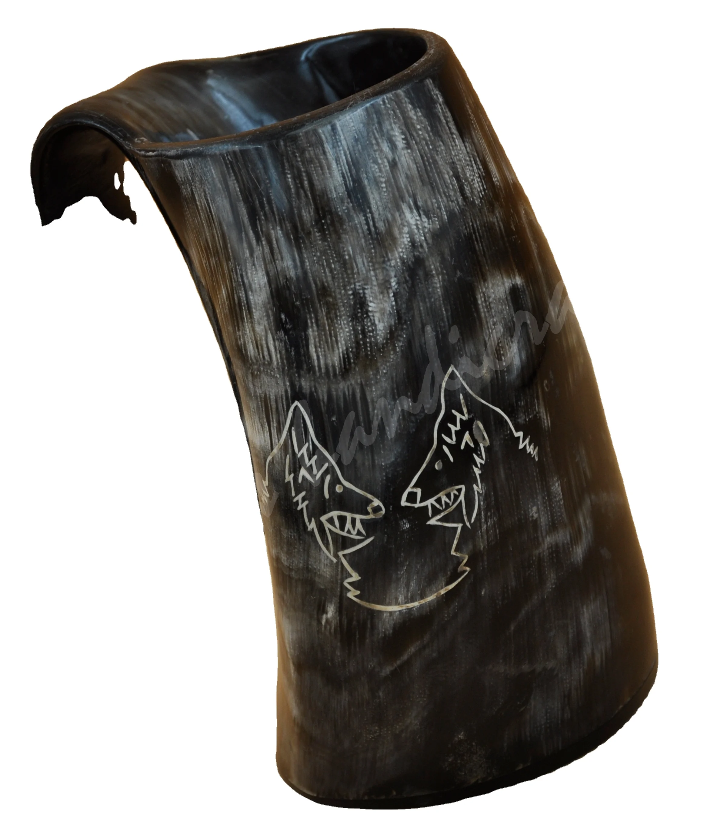 horn mug High quality handcrafted drinking standing horn mug for restaurants , hotels , bars use drinking horn