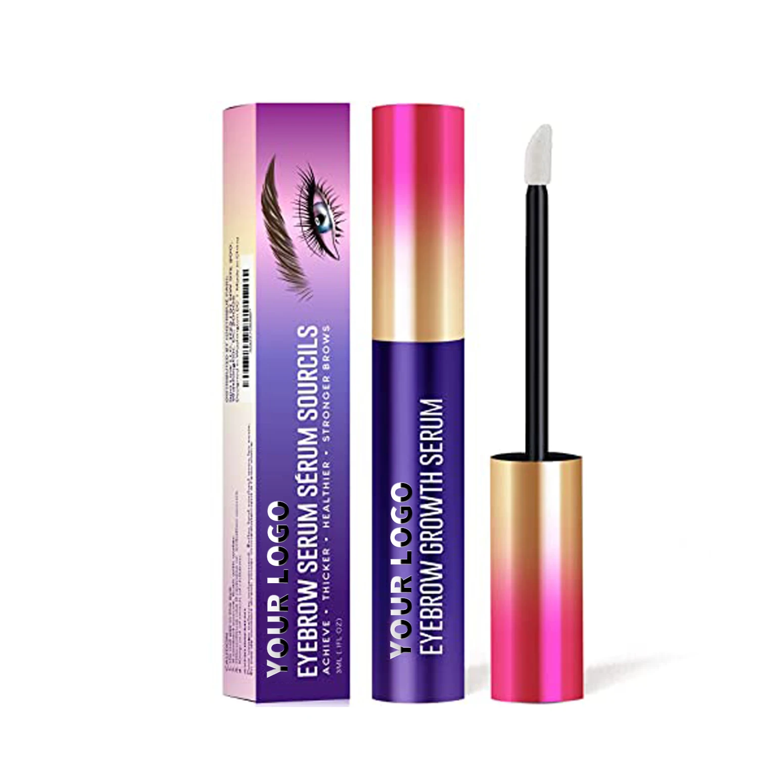 Free Sample Eyelash Growth Serum 100% Nature Extract Hyaluronic Acid OEM Manufactory Private Logo