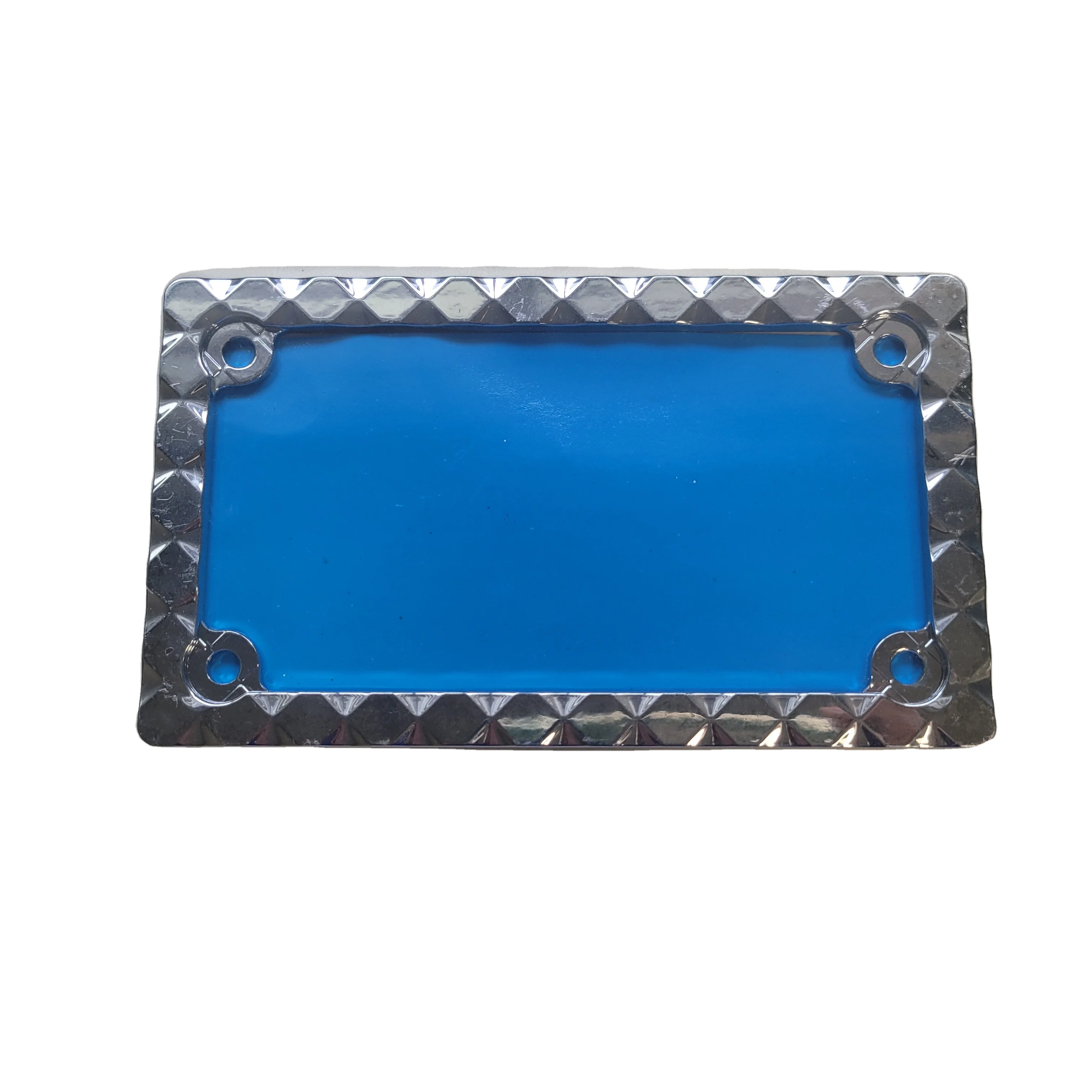 Motorcycle Meter Silver Diamond Plate License Plate Frame for Monitoring Your Ride