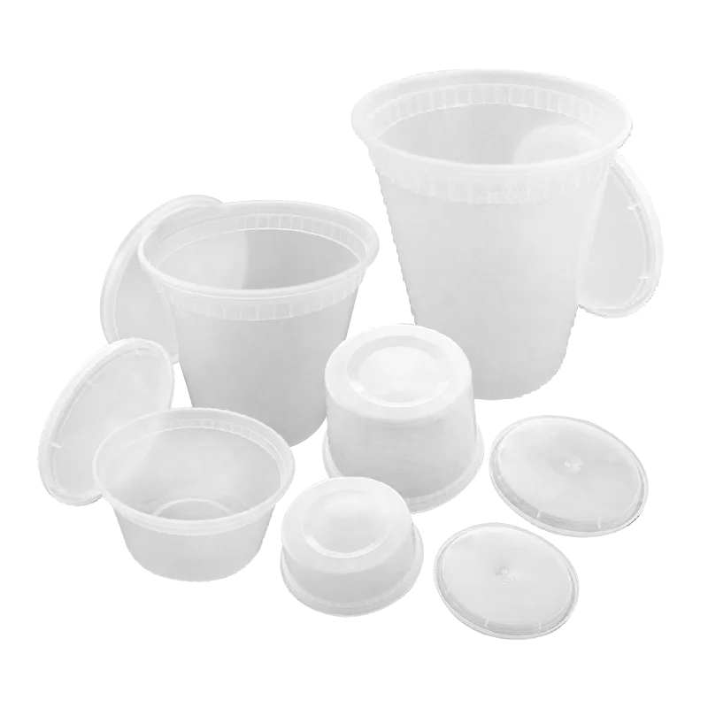 16 oz disposable plastic food storage hot soup cup deli containers with airtight lid