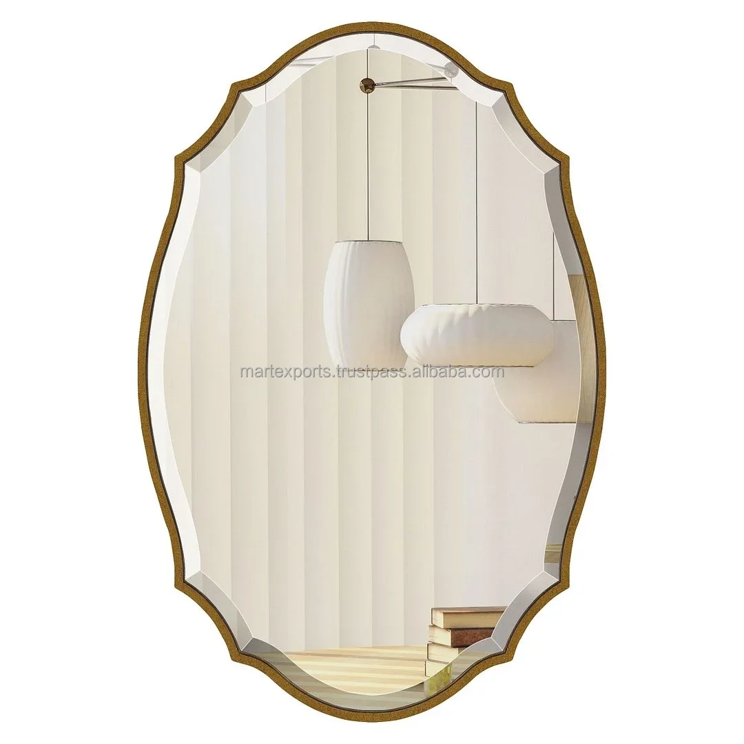 Modern Luxury Wall Decor Gold metal frame Mirrors Bathroom Living Room high quality Decorative Mirror in wholesale price