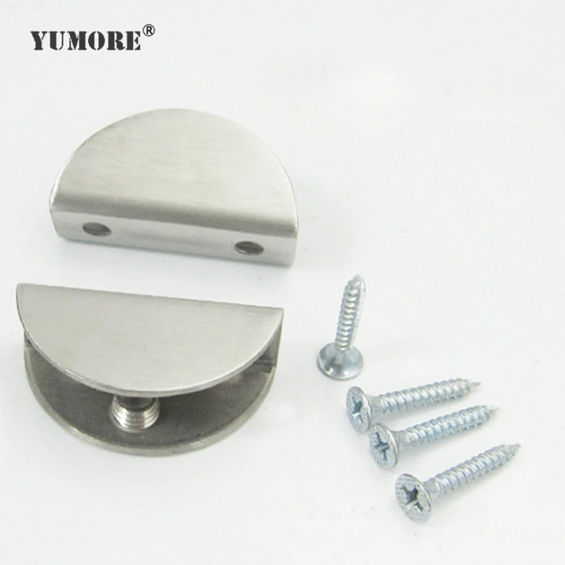 Custom made table flat back bathroom glass clips stainless steel frameless glass door gate clamp
