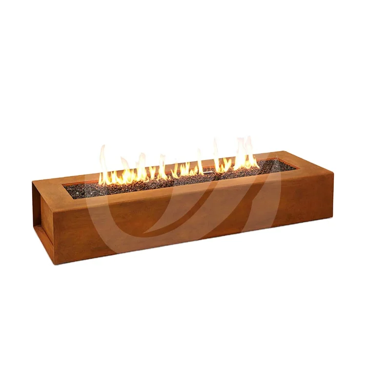 Уличный приподнятый сад Corten сталь Пропан газовая пожарная яма