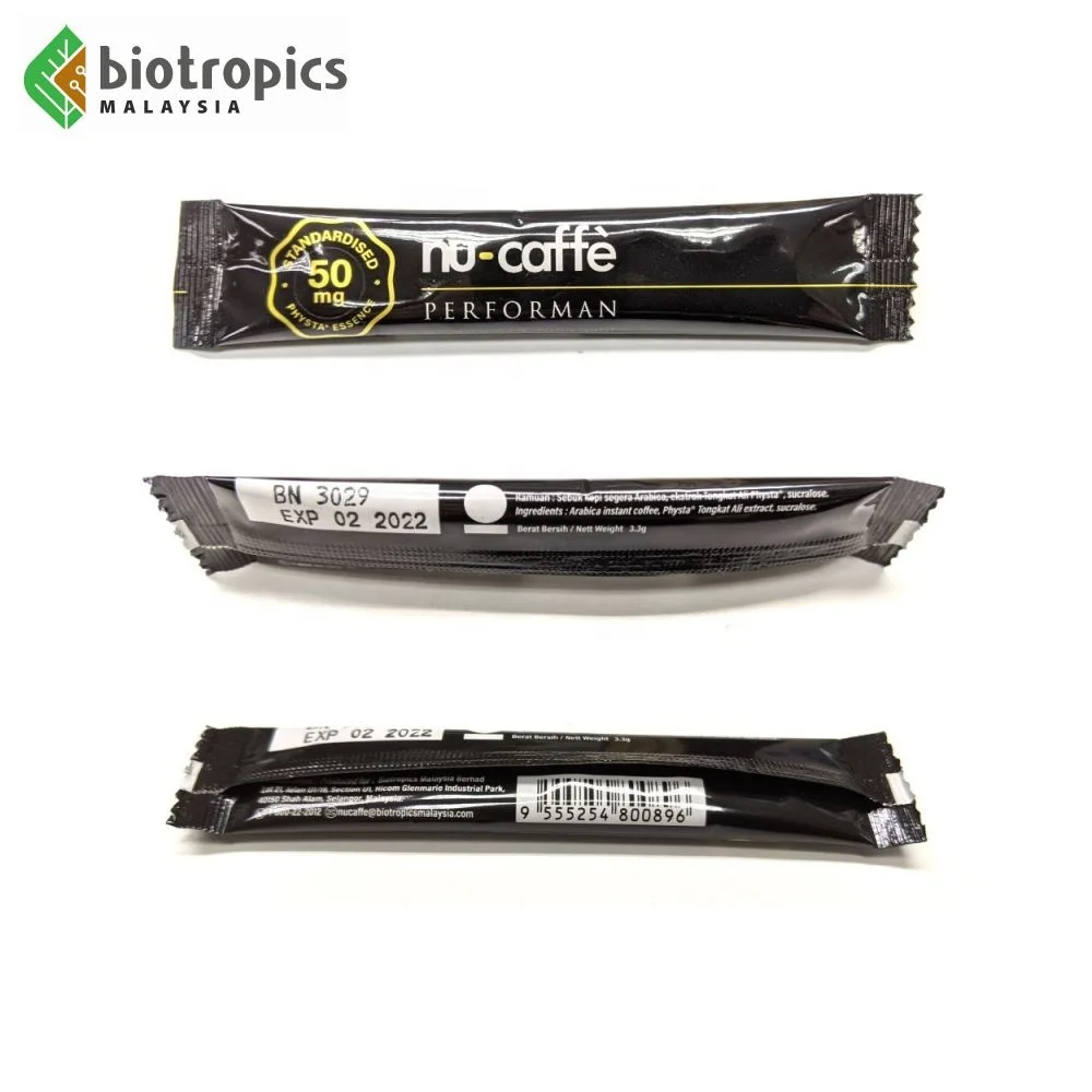 Высококачественный черный кофе Nu-Caffe с экстрактом Малайзии Tongkat Ali без крема для повышения энергии