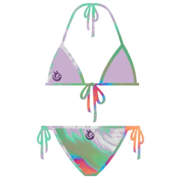 Micro mini bikini backless bikini custom sublimation Women two pieces bikini swim wear beach wear bathing wear