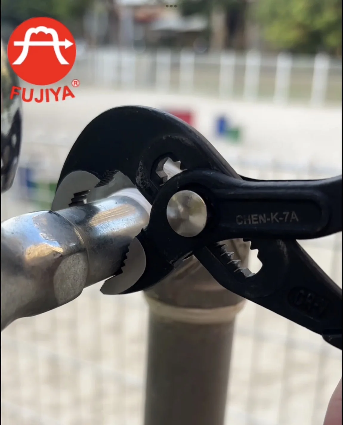 FUJIYA German Type Heavy Duty Aluminum Steel Straight Telescopic Pipe Wrench PVC Metric Serrated OEM Customizable Plumbing Tool