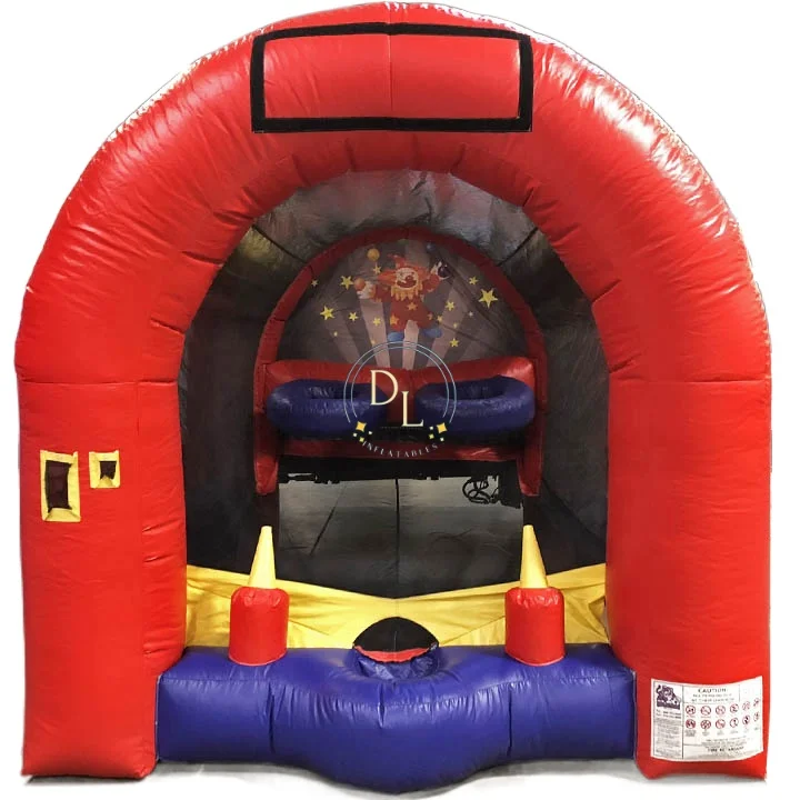 Logo Commercial Inflatable Sports Challenge Baseball Carnival Games Set Big Mouth Baseball Airball Challenge Game