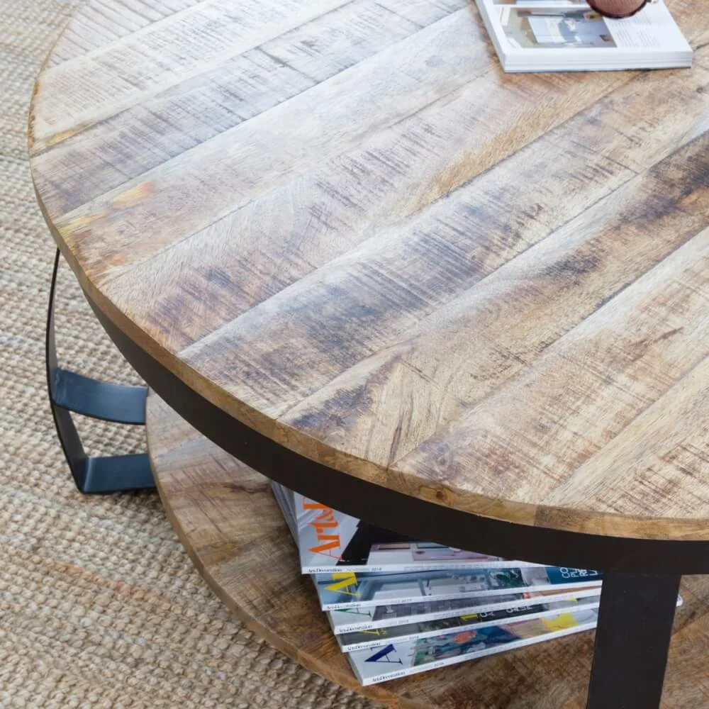 Coffee table Industrial style High demand 2024 new designs round style coffee table vintage living room furniture