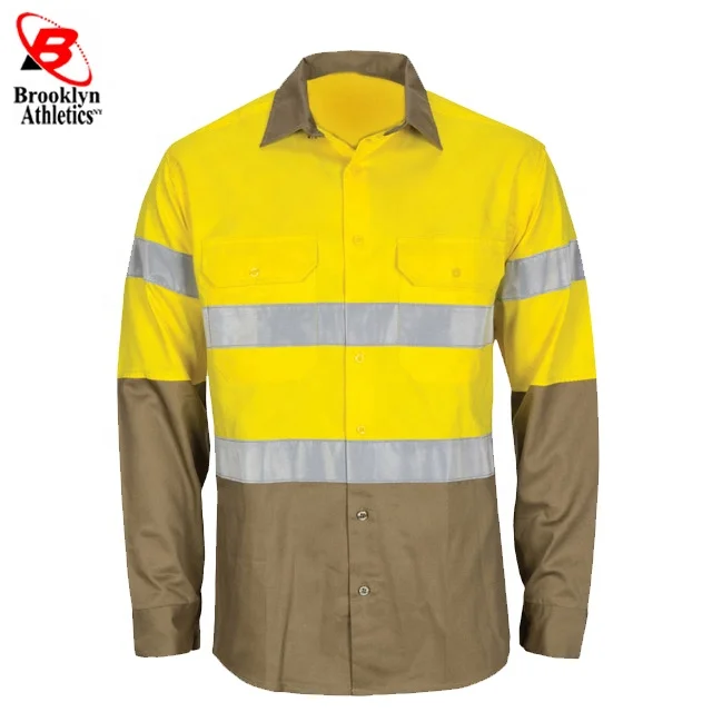 Safety High Visibility Long Sleeve Construction Work Shirts Pack for Men