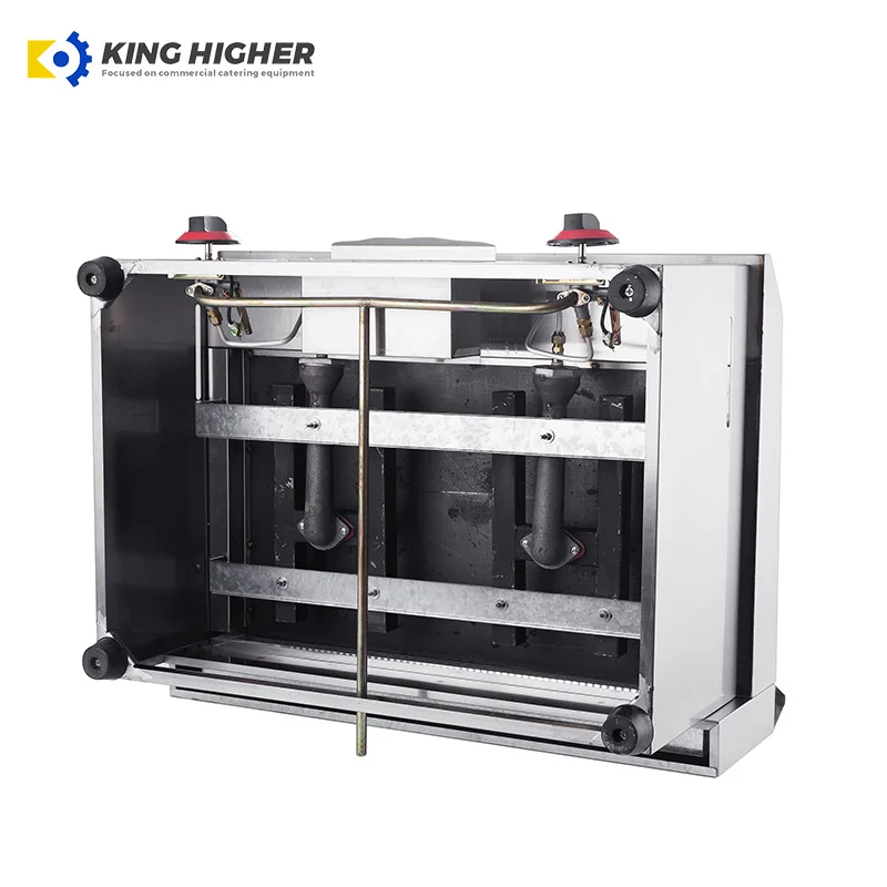 Commercial Table Top Gas Grill Griddle Catering Equipment for Restaurant New Condition Teppanyaki Style Grooved Flat Surface