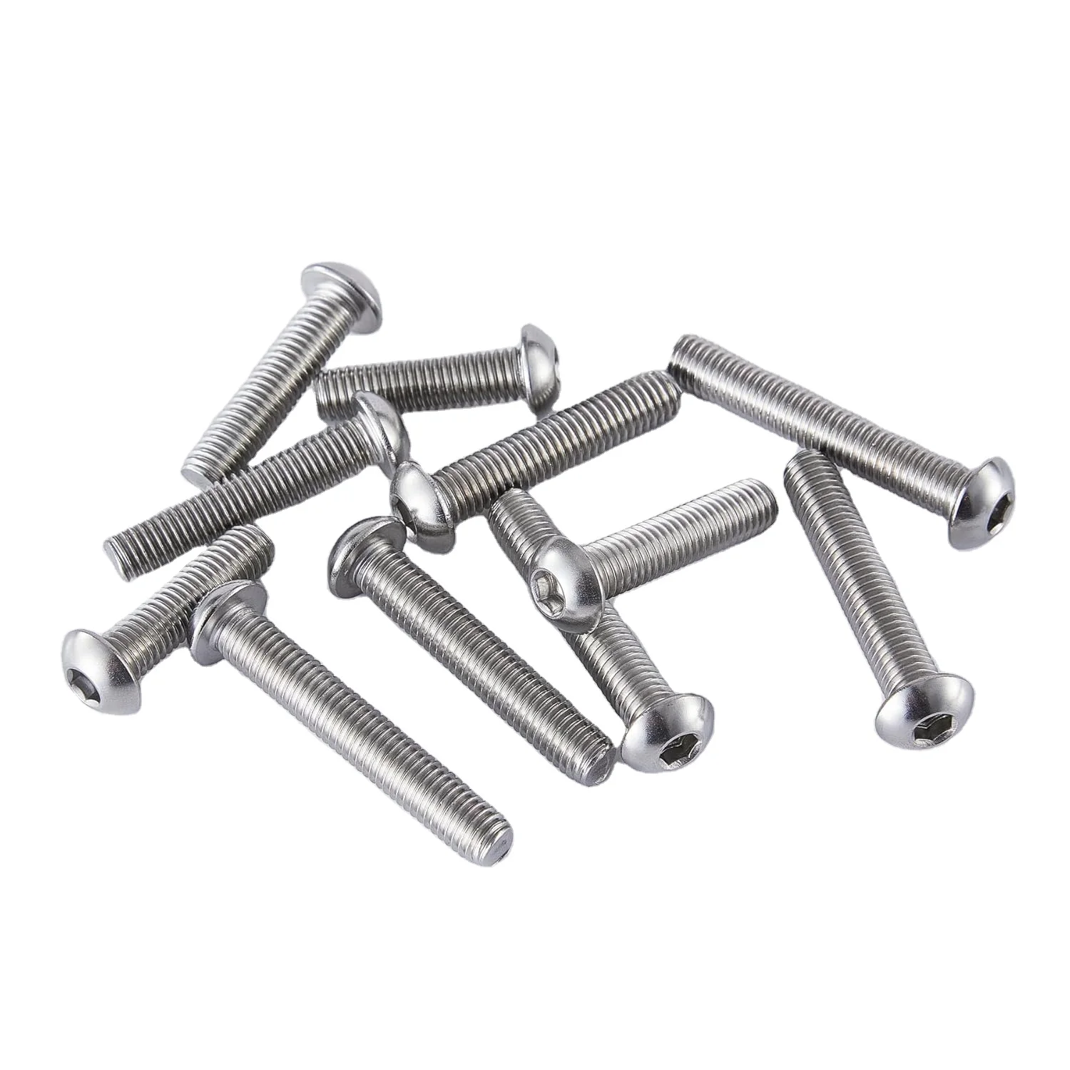 M6x16MM 18MM M6x20MM ISO7380 Round Head Allen Screws Stainless Steel A2 Hex Socket Button Head Bolts Wood Furniture Fasteners
