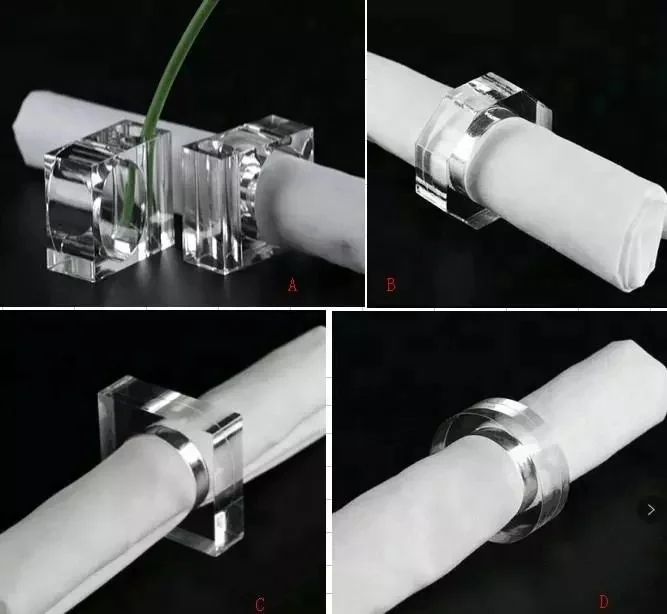 Оптовая продажа акриловые кольца для салфеток с вазой прозрачный пластиковый держатель по разумной цене