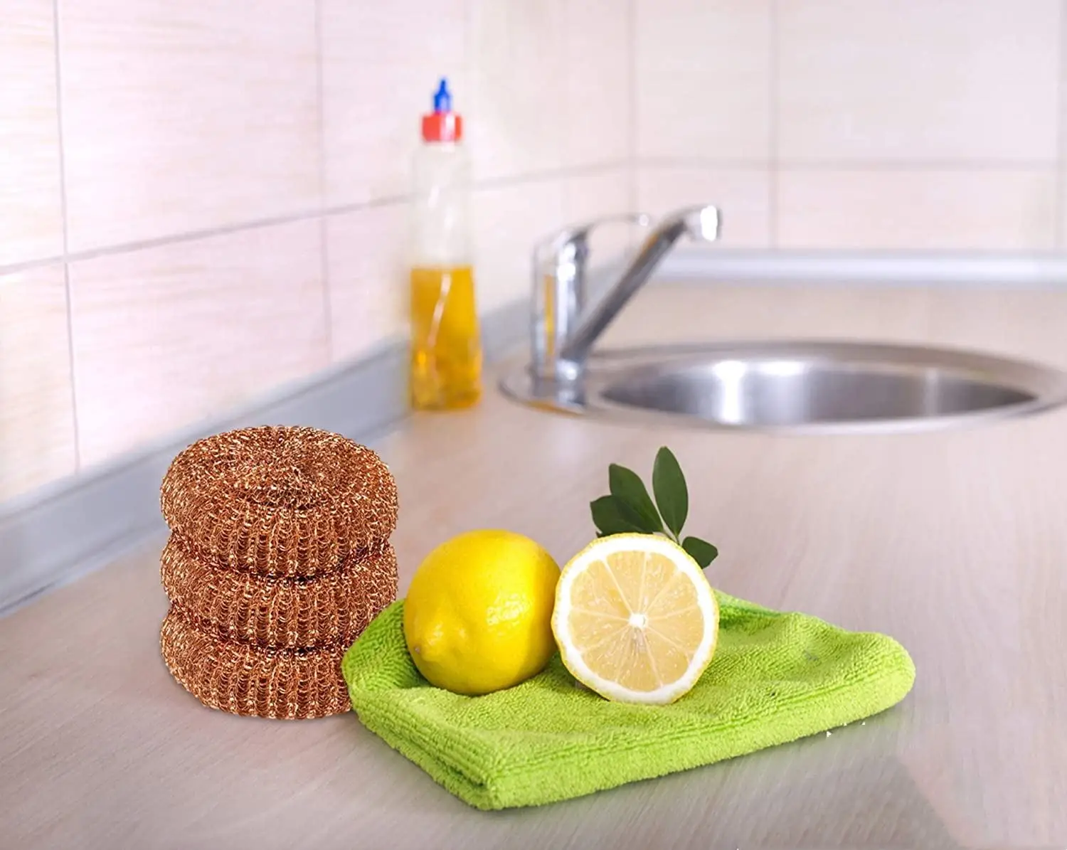 15g Hot Selling 100% Pure Copper Mesh Cleaning Scourer Ball Kitchen Cleaning Ball Copper Wool Scourer
