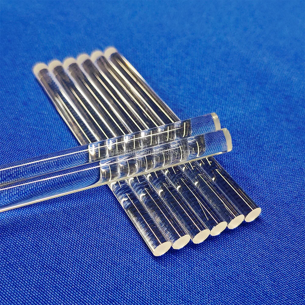 2mm to 80mm Light Guide Quartz Glass rods Clear Borosilicate Quartz Glass Rod