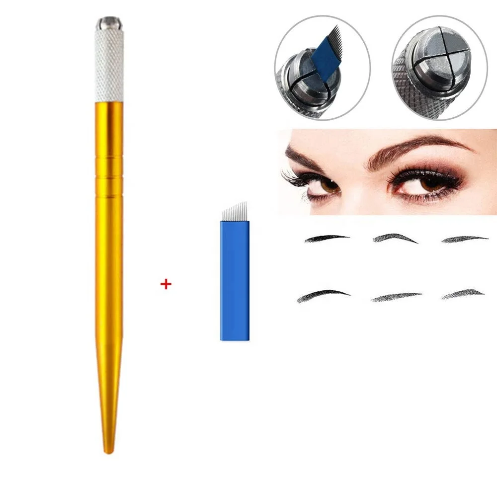 Ручки Microblading одноразовые алюминиевые ручки для перманентного макияжа бровей