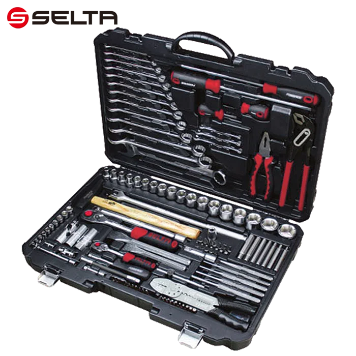SELTA Factory Direct  145 Pcs Socket & Hand Tool Set Mechanics Tool socket set