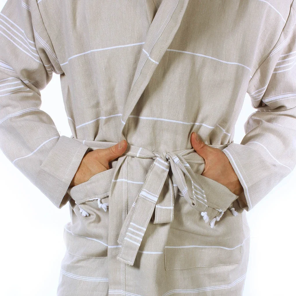 Pure Series Custom Logo Turkish Cotton Luxury Bathrobes for Women Men Lightweight Absorbent Hooded Hotel Robes with Tassels