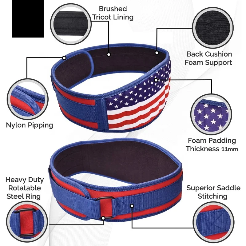 Custom Logo EVA Weightlifting Belt Wholesale Neoprene Fitness Weight Lifting Belt 6 inch Wide Lumbar Back Support Belt in Bulk