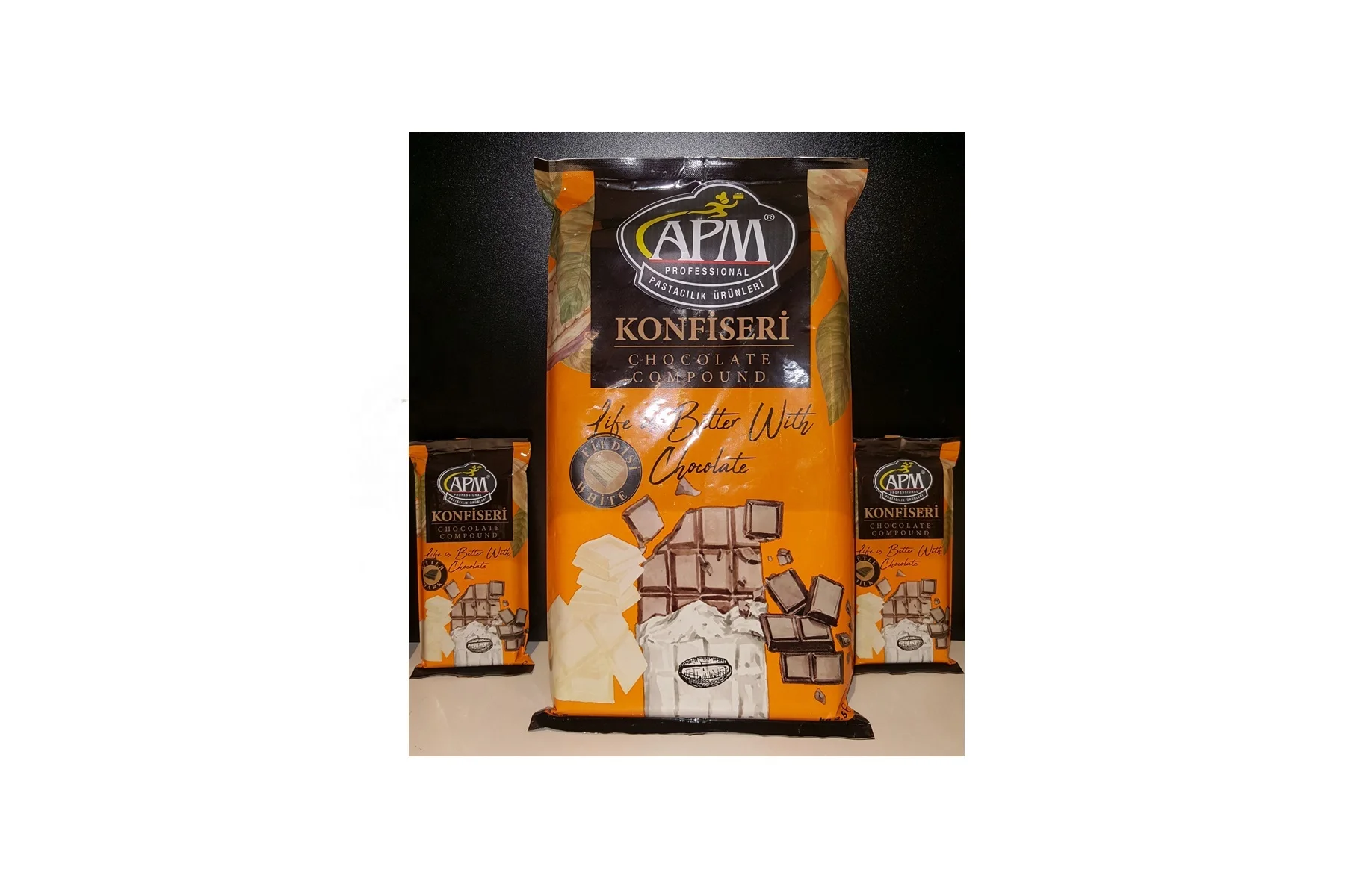 APM Dark Bitter, With Milk, White Confiserie Block Compound Chocolate For Confectionery, Pastry Sectors And Industries