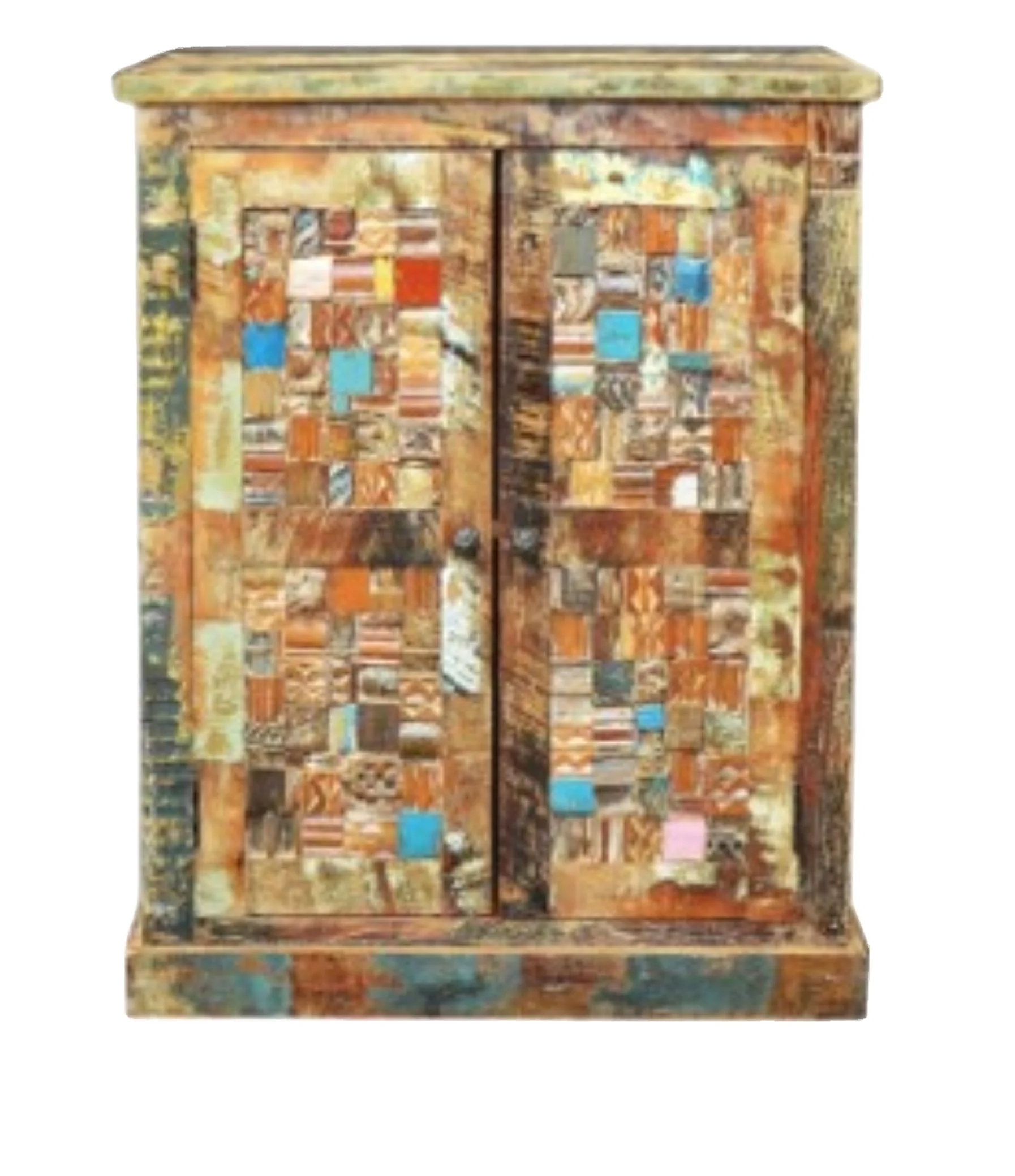 Indian Antique Style Furniture Hand Painted Living Room Rajasthani  Cabinet With 2 Doors Home Luxury Classic Furniture