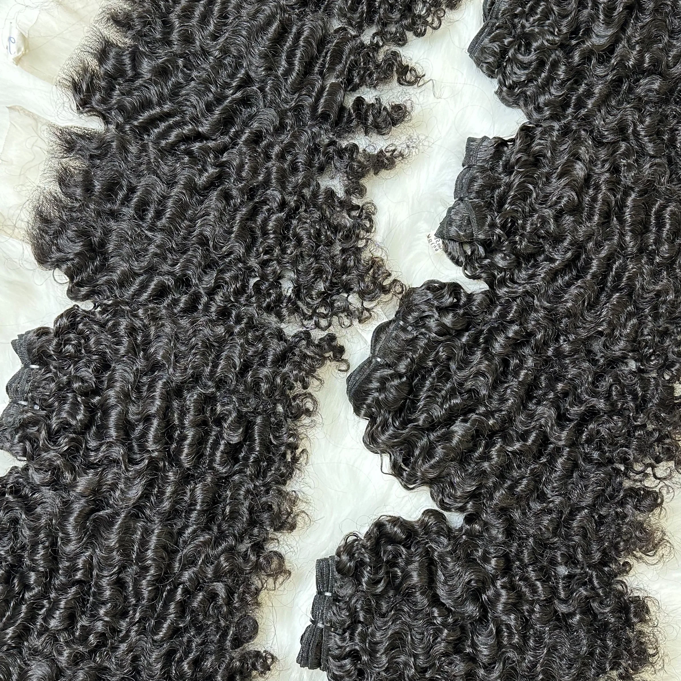 8-40 Inch Factory Price 100% Soft And Smooth High Quality Raw Hair Black Burmese Curly Genius Weft Machine Bundles From Qhair