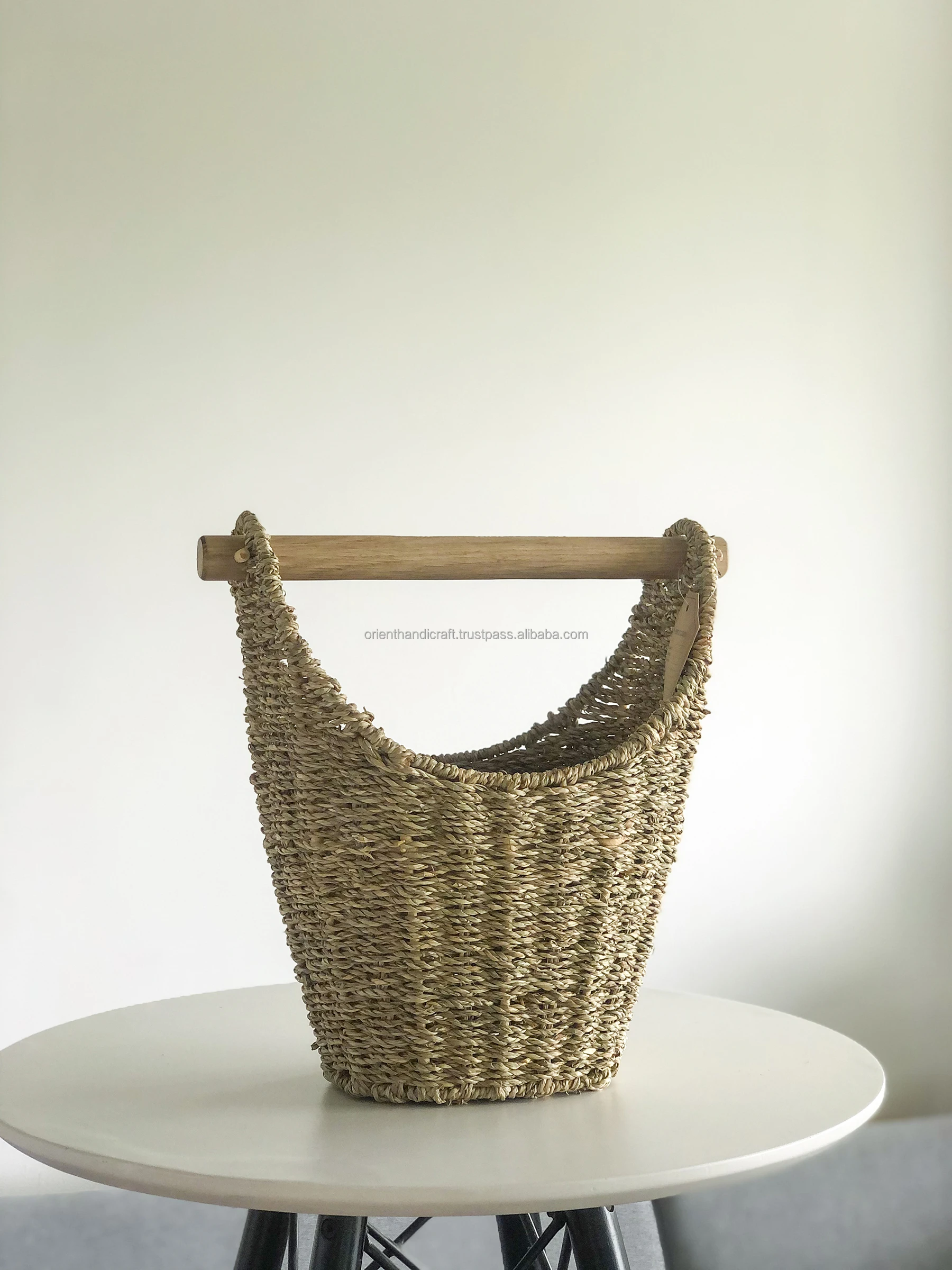 KOLIPE High Quality Seagrass Extra Toilet Paper Roll Holder Basket For Modern Bathroom (set of 2)