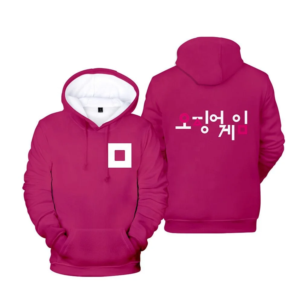 New Arrival Squid Game 2021 Clothing Unisex Hoodie Sweatshirt Casual Street wear square sign Pullover Hoodies