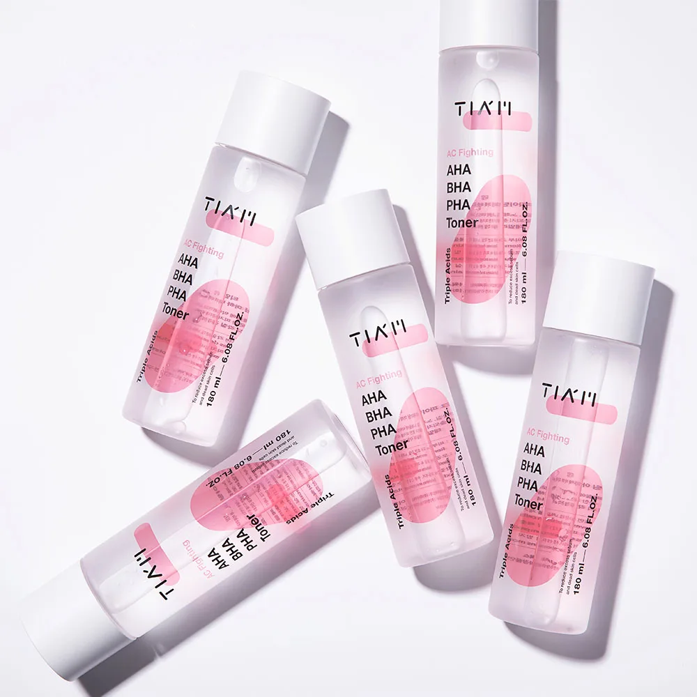 TIAM 180ml AC Fighting Korean Skin Toner with AHA BHA PHA Panthenol for Dry Skin for Adults